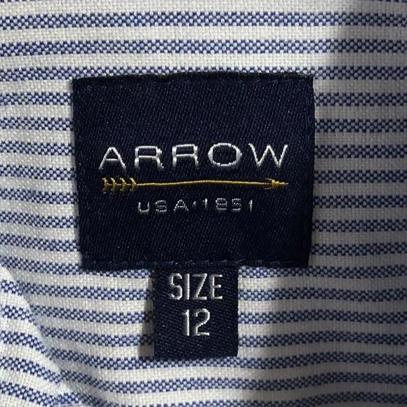 (2) BOYS OXFORD SHIRTS, CHAPS and ARROW, size 12 - Picture 6 of 6